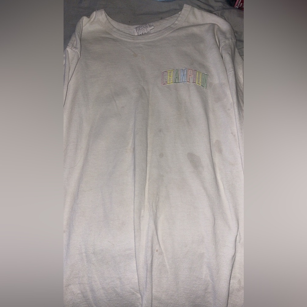 White champion long sleeve shirt size L